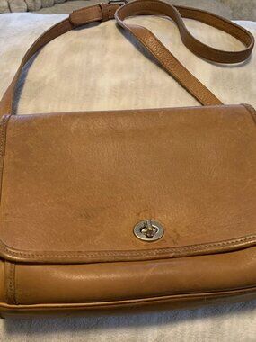 Vintage Coach Tan Leather Bag